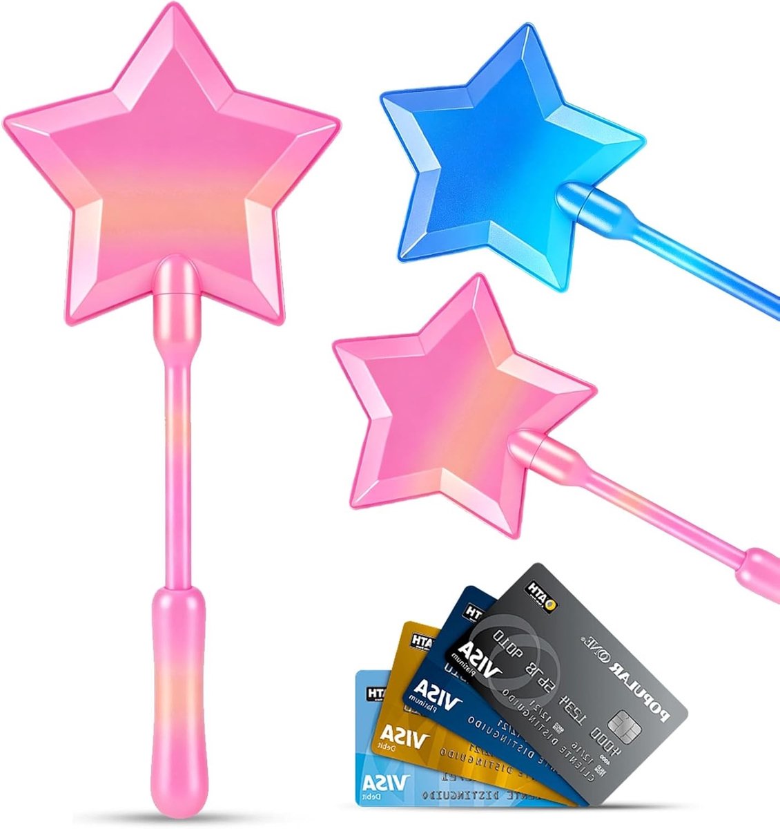 Toverstaf-kaarthouder - Roze - 30 x 15 cm - 3D-geprint - Voor Creditcards en Bankpassen
