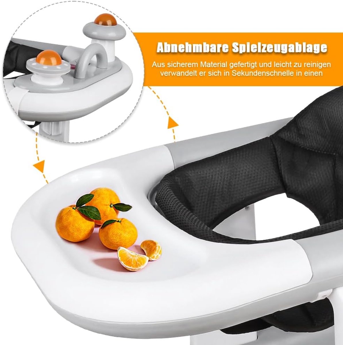 Loopstoel Baby - Loopwagen Kinderen - Eerste Stapjes Leren - Veilig Ontwerp 6 Wielen – foto 6