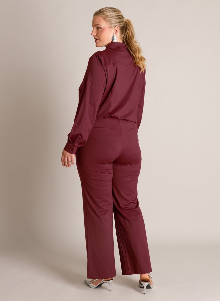 YEST CURVE Savanna Essential Blouses - Wine Red - maat 2(50)