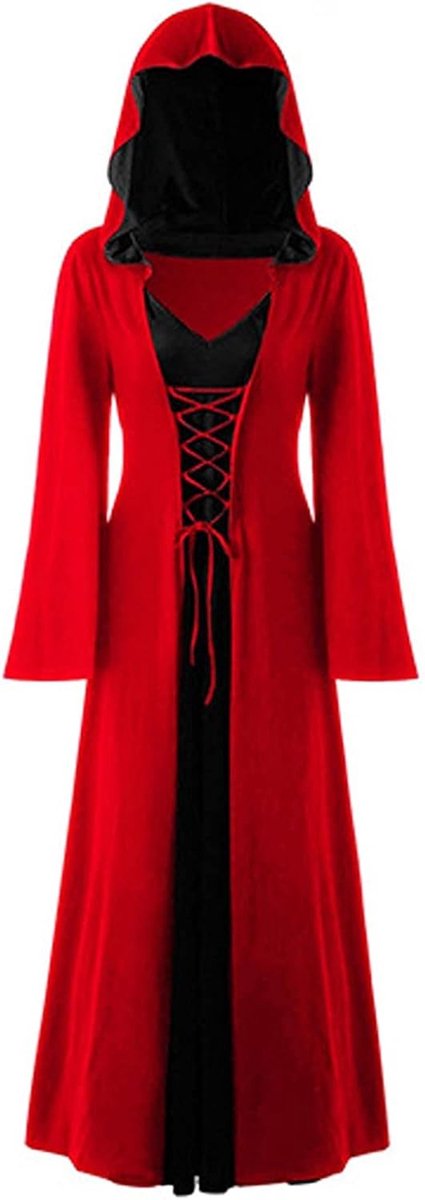 Vintage Heksenjurk - Rood - 2XL - Katoenmix - Voor Dames