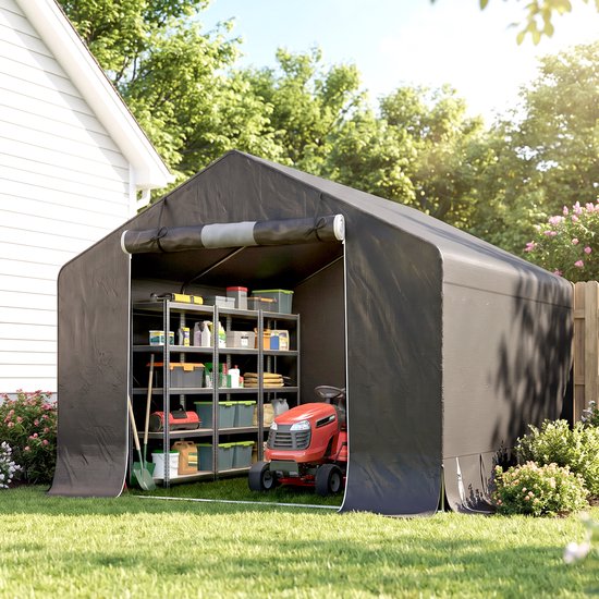 Outsunny garden storage - tent -kunststof/metaal - 300 x 300 x 210 cm van Outsunny — afbeelding 5