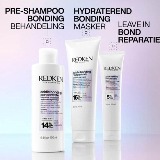 Traitement pré-shampooing, masque et sans rinçage Redken Acidic Bonding Concentrate.