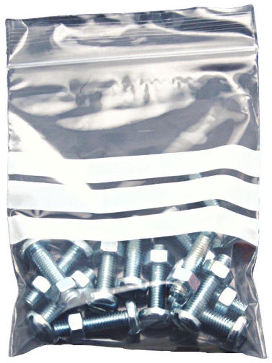 100 Kleine 6 x 9"/150 x 225mm Clear Plastic Polytheen Hersluitbare Grip Seal Zakken Met Write On Panelen - ShopVlot