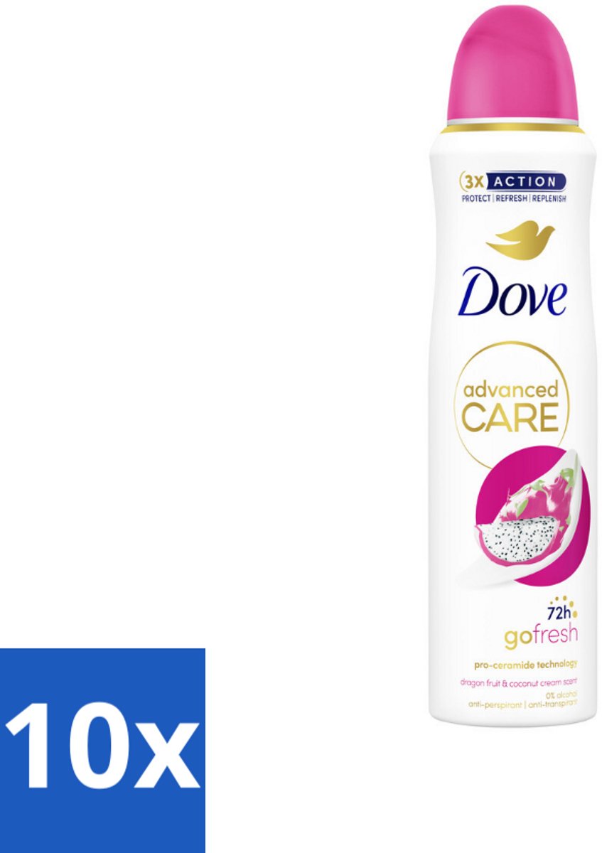 Dove – Deodorant Spray – Dragon Fruit & Coconut Cream – 150 ml - Bulkverpakking - 10 stuks