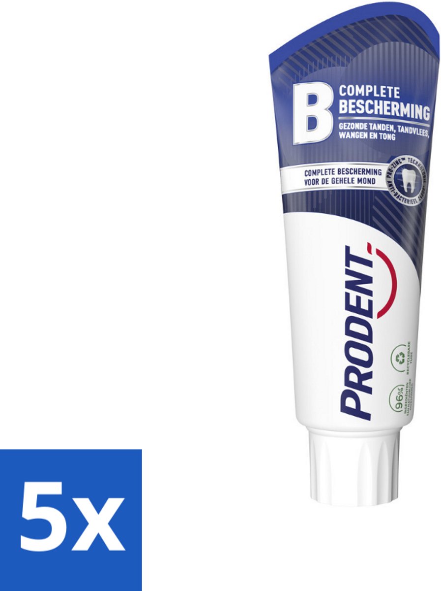 Prodent – Tandpasta – Complete Bescherming – Pro-Zinc Technologie – 75 ml - Bulkverpakking - 5 stuks