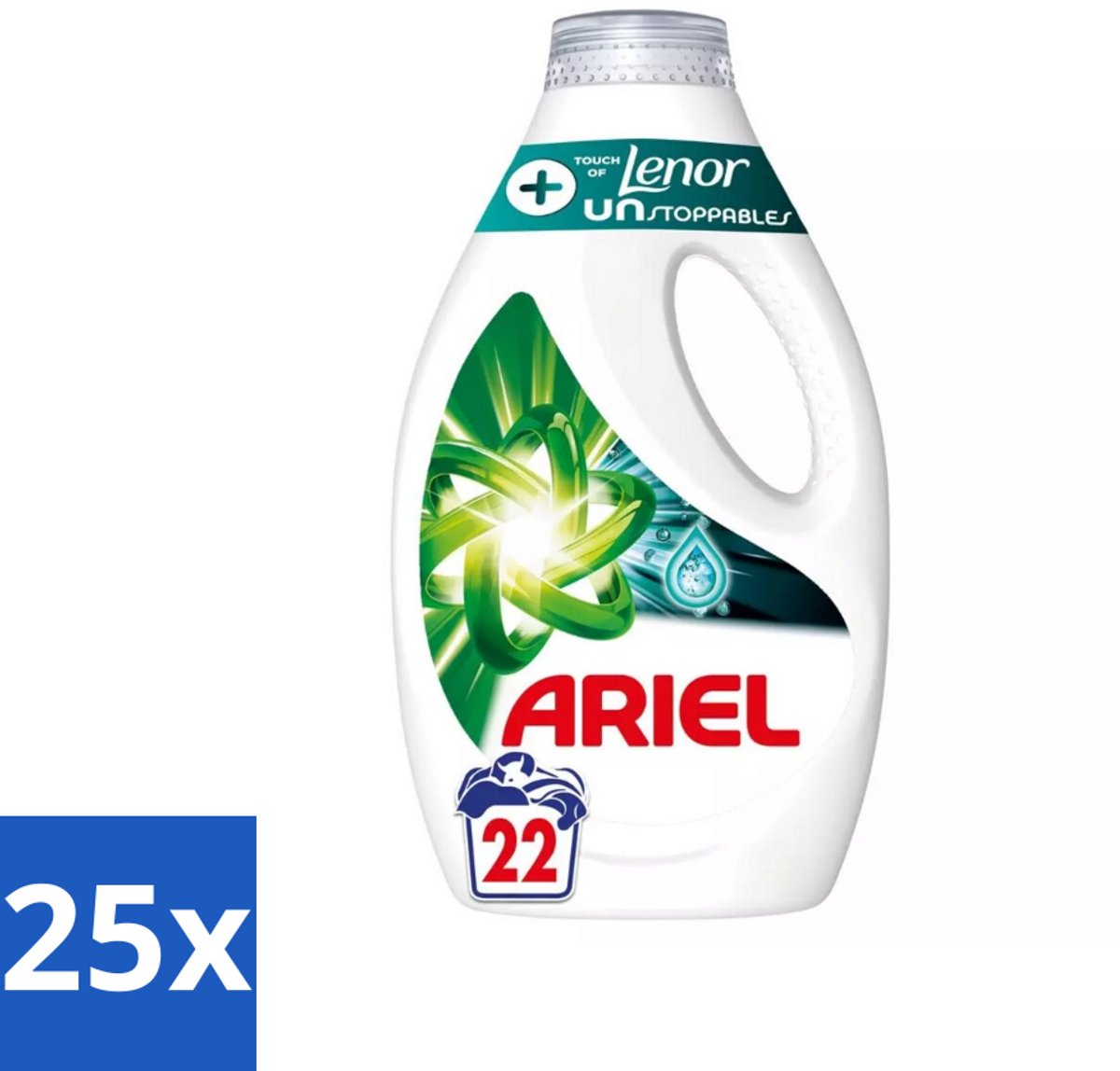 Ariel – +Touch van Lenor Unstoppables – Vloeibaar Wasmiddel – 990 ml - Bulkverpakking - 25 stuks