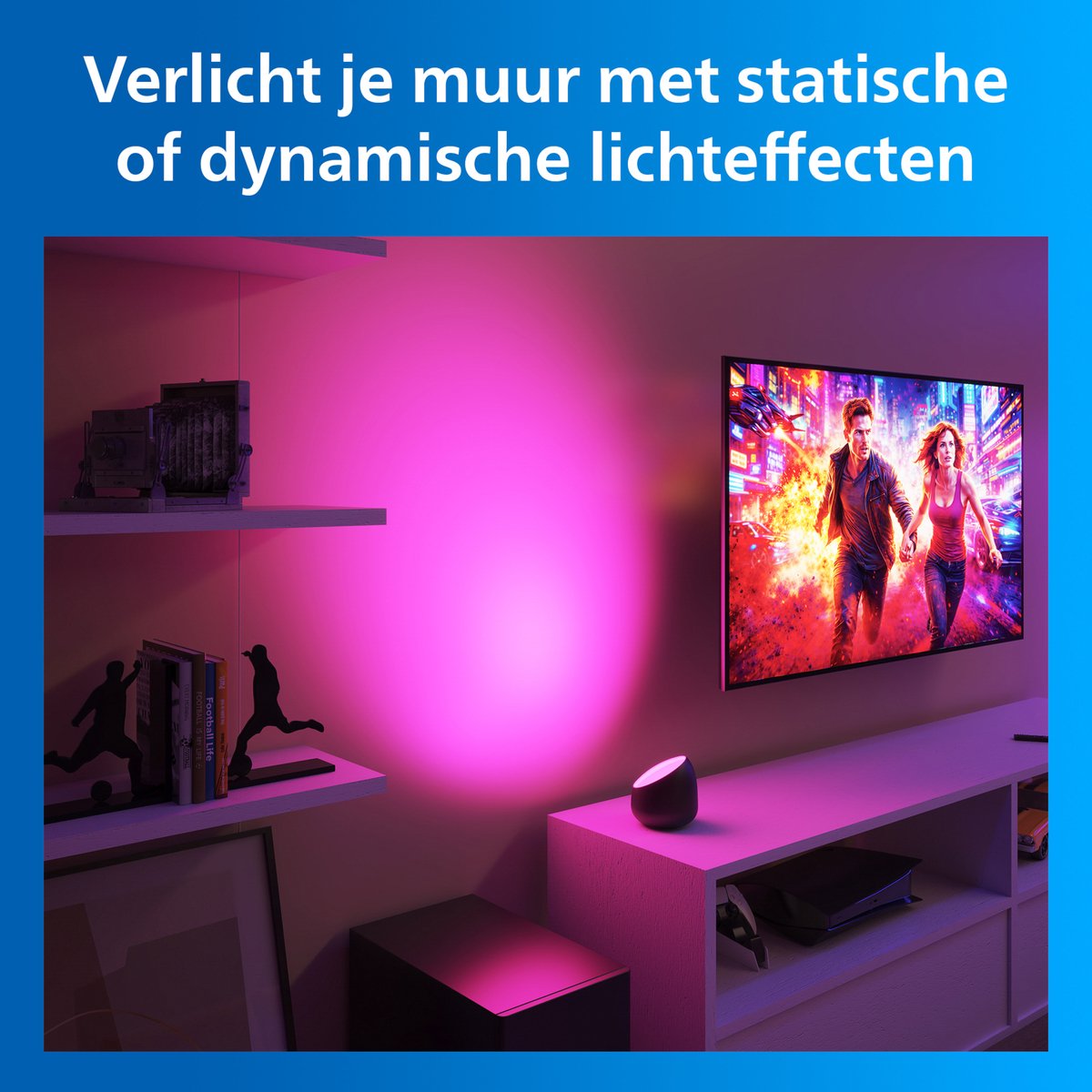 Philips Smart Lighting - Squire Lite Tafellamp - Gekleurd en instelbaar wit licht - Muzieksynchronisatie - Wall washer - Zwart - Werkt met de WiZ app - Wifi thumbnail 5