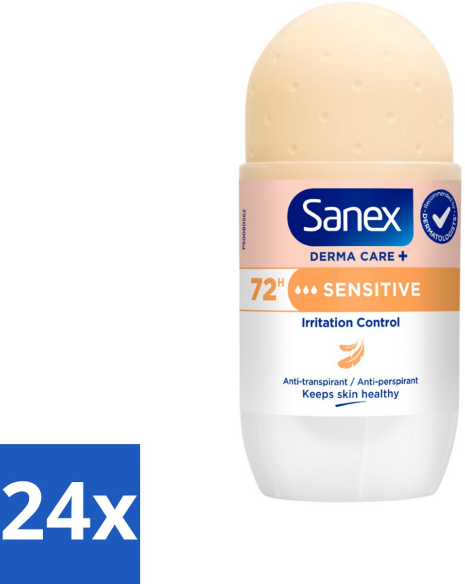 Sanex – Deodorant Roller – Dermo Sensitive – 53 ml - Voordeelverpakking - 24 stuks