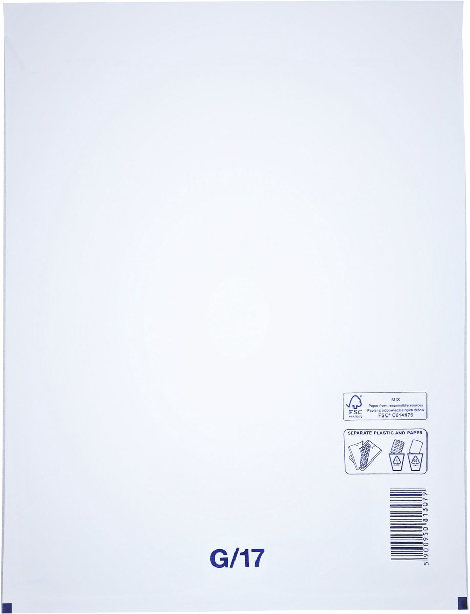 Luchtkussen enveloppen A4 - 17/G - 350 x 250 mm - 10 stuks - HK zelfklevend met plakstrip - Wit - Netuno