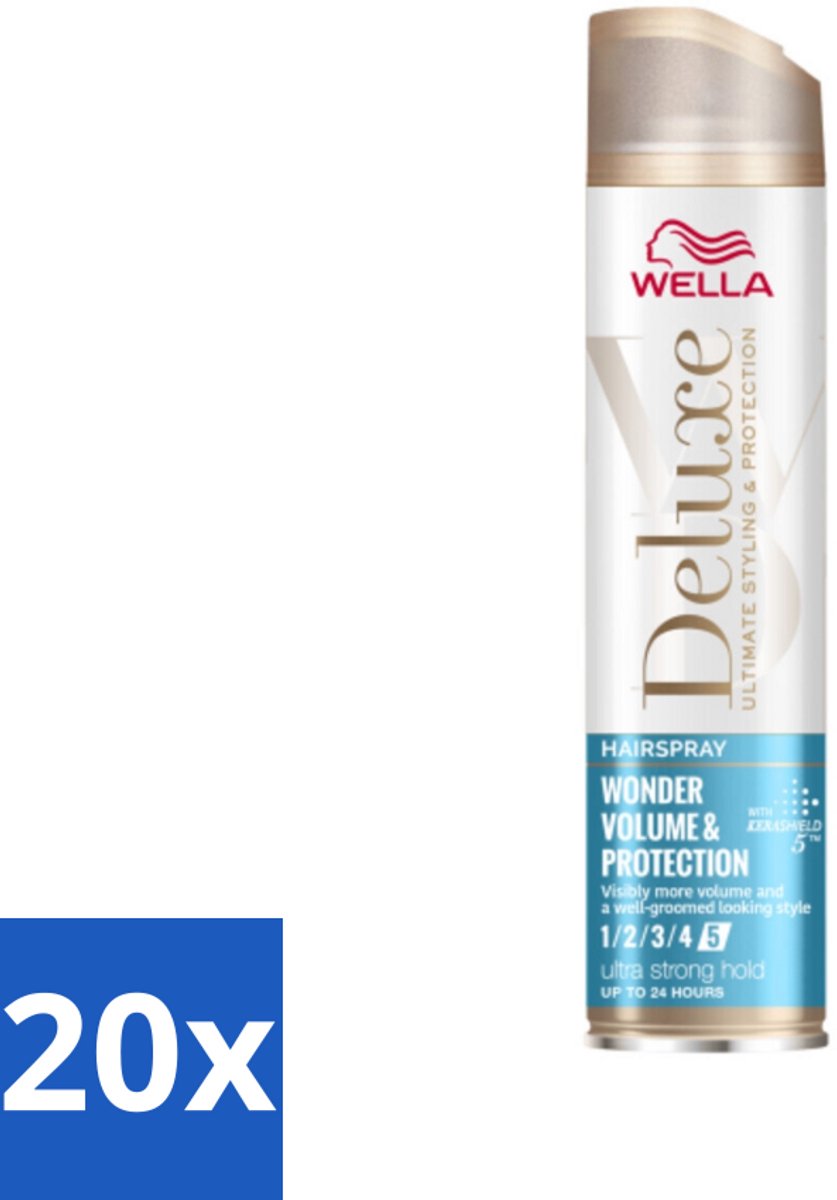 20 x Wella – Deluxe Volume & Protection – Haarspray – 250 ml - Haarspray - Volume - Bescherming - Keratinebescherming - Anti-pluis