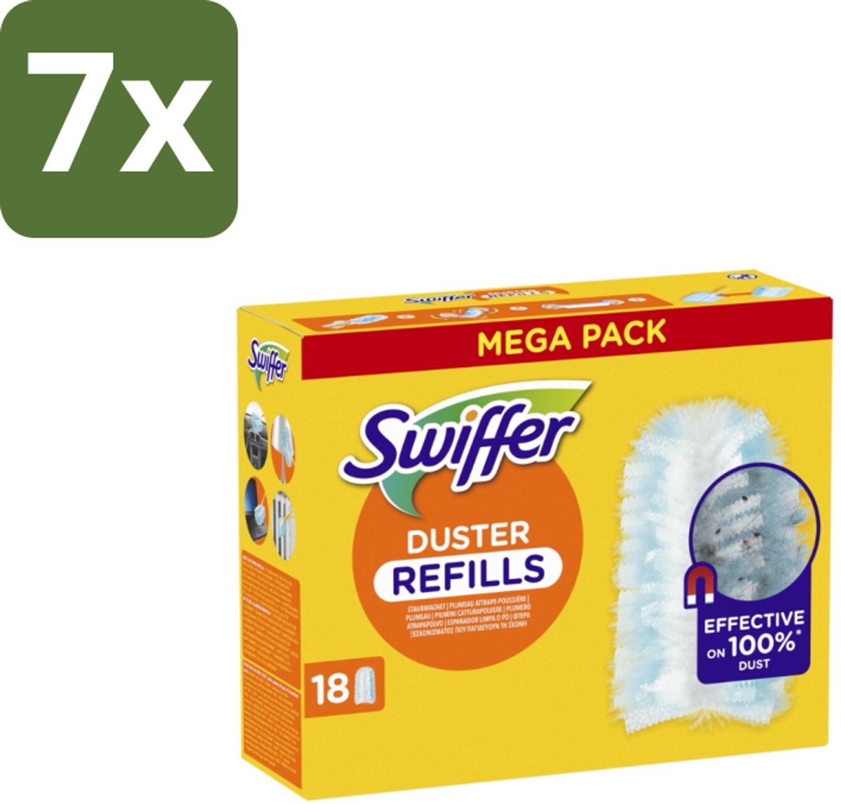 7 x Swiffer - Duster – Voor Stofwisser – 18 navullingen - Stofwisser Navullingen - Stofwisser - Stofwisser Voor Huis - Stofwisser Voor Meubels - Stofwisser Voor Radiatoren