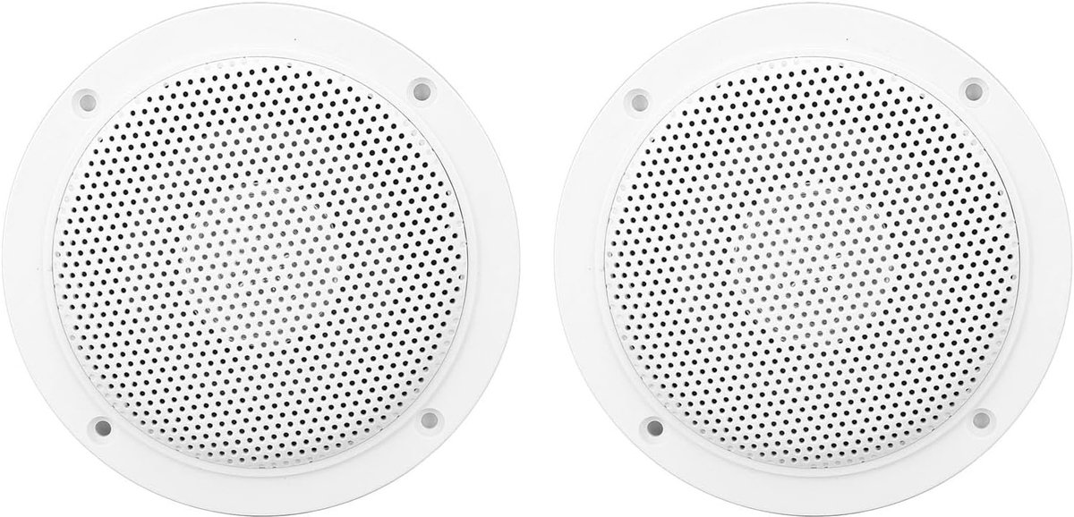 Waterdichte 4 Inch Marine Plafondspeakers met 120 Watt Vermogen voor Keuken, Badkamer en Boot - Ideaal voor Auto, Camper en Motor met Stijlvol Laag Profiel en Katoenen Omranding
