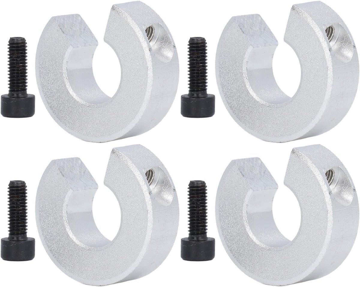 4-pack Aluminium Stopringen voor Lineaire Gidsen - 16mm Binnen, 35mm Buiten, 10mm Dikte - Geschikt voor SBR-as en DIY CNC-projecten