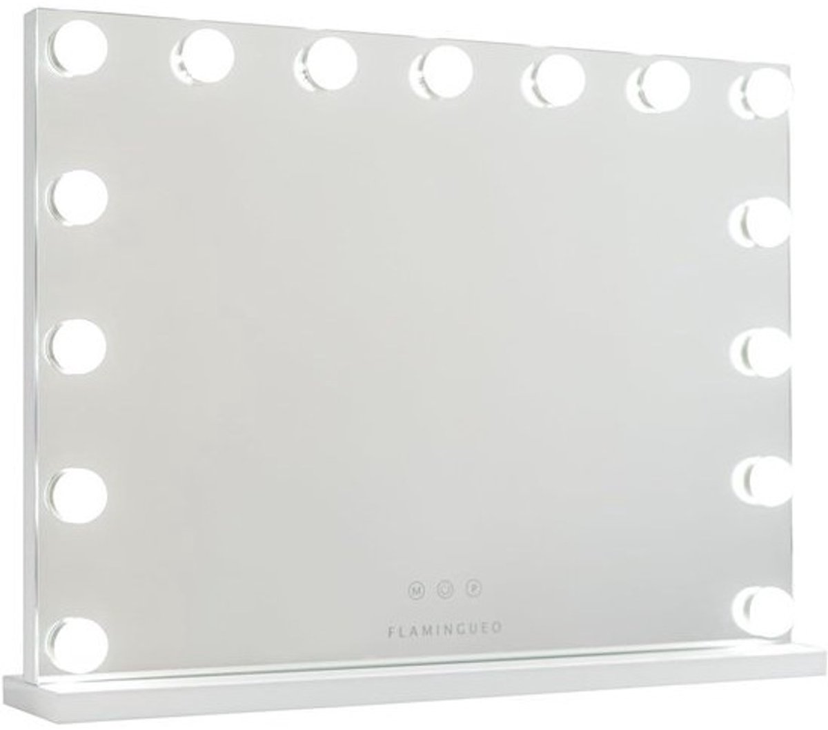 Verlichte make-upspiegel - Kaptafelspiegel - Voor make-up - 3 lichtstanden - 58x43x12 cm - Wit