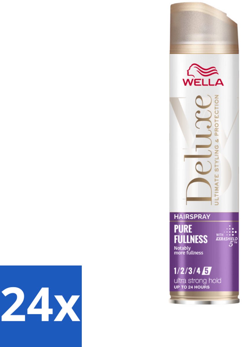 24 x Wella – Deluxe Pure Fullness – Haarspray – 250 ml - Haarspray - Volume - Glans - Hittebescherming - UV Bescherming