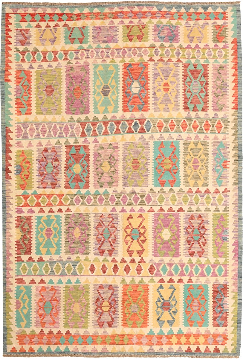 Authentiek traditioneel tribaal handgemaakt wol Kilim tapijt