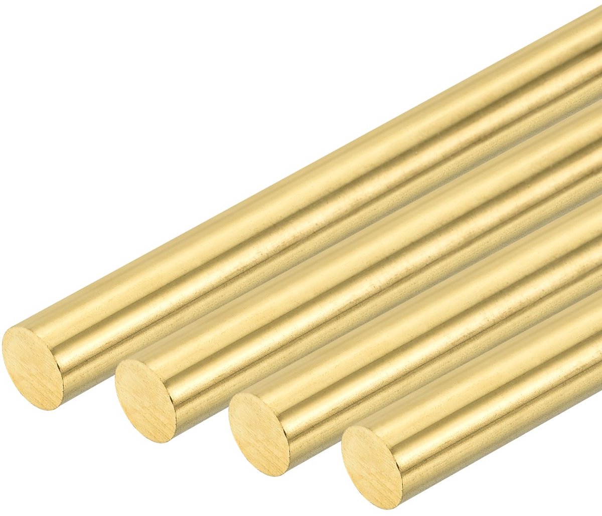 QUARKZMAN 4 stuks 102 mm lange messing staaf 8 mm diameter, H62 messing, ronde staaf, massief messing stang voor - ShopVlot
