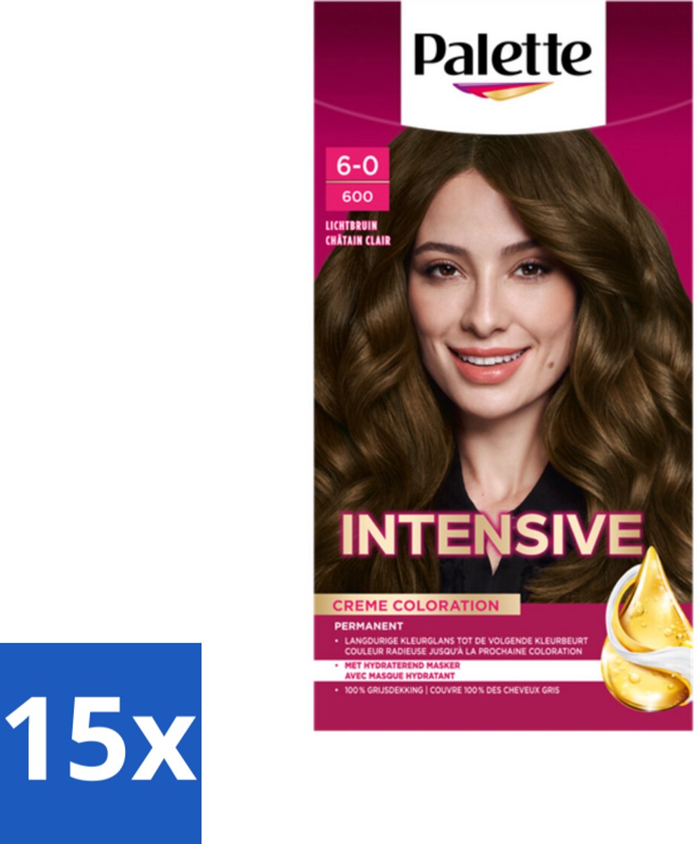 15 x Palette - Haarverf - Poly – 600 Lichtbruin – 115 ml - Kabel - Kabels - Kabelsysteem - Kabelsysteem