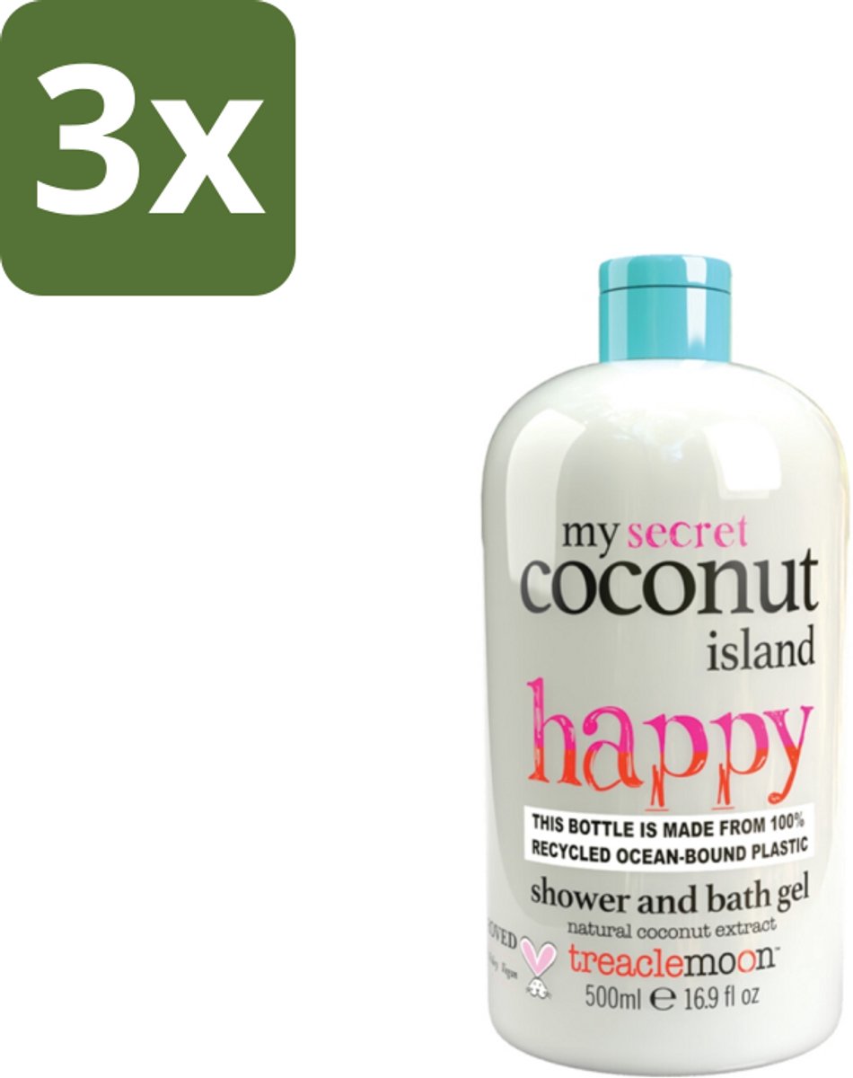 Treaclemoon – Douchegel – My Coconut Island – 500 ml - Bulkverpakking - 3 stuks