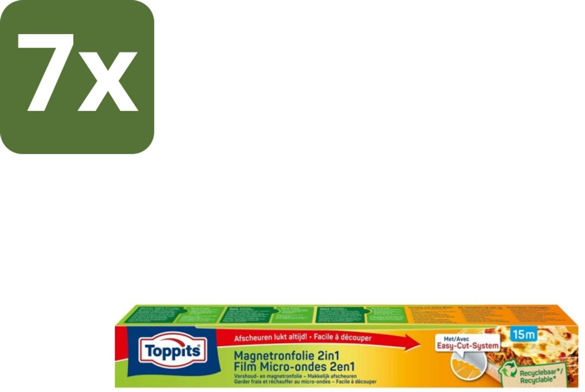 Toppits – Magnetronfolie 2-in-1 – 15 m - Bulkverpakking - 7 stuks