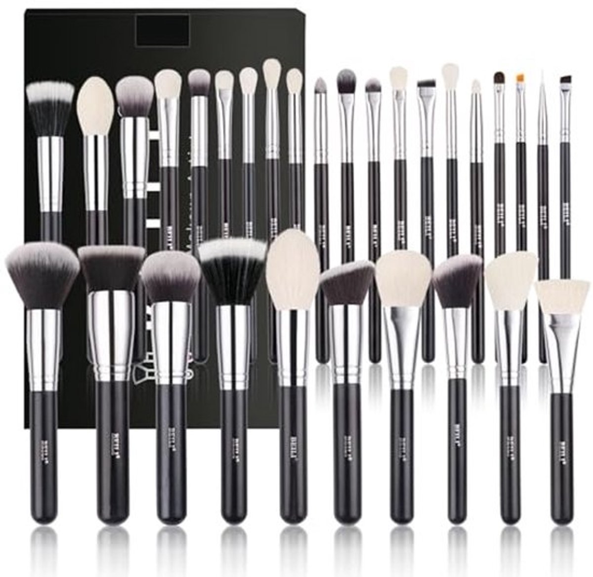 Professionele Make-up Borstelset - 30 Stuks Natuurlijke Geitenhaar & Synthetische Borstels voor Gezicht en Ogen