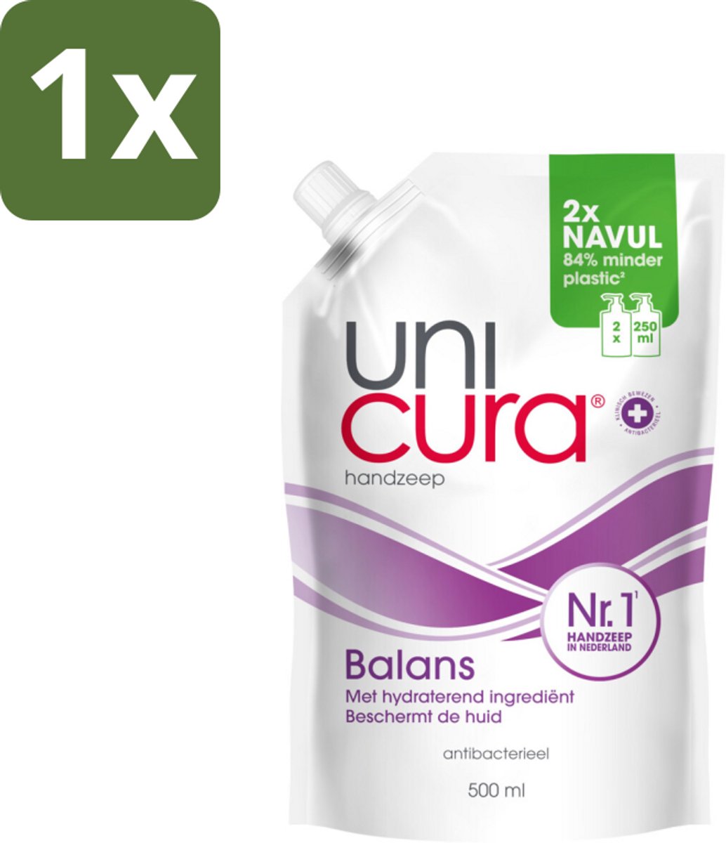 Unicura – Vloeibare Handzeep Navulling – Balans – 500 ml - 1 stuk