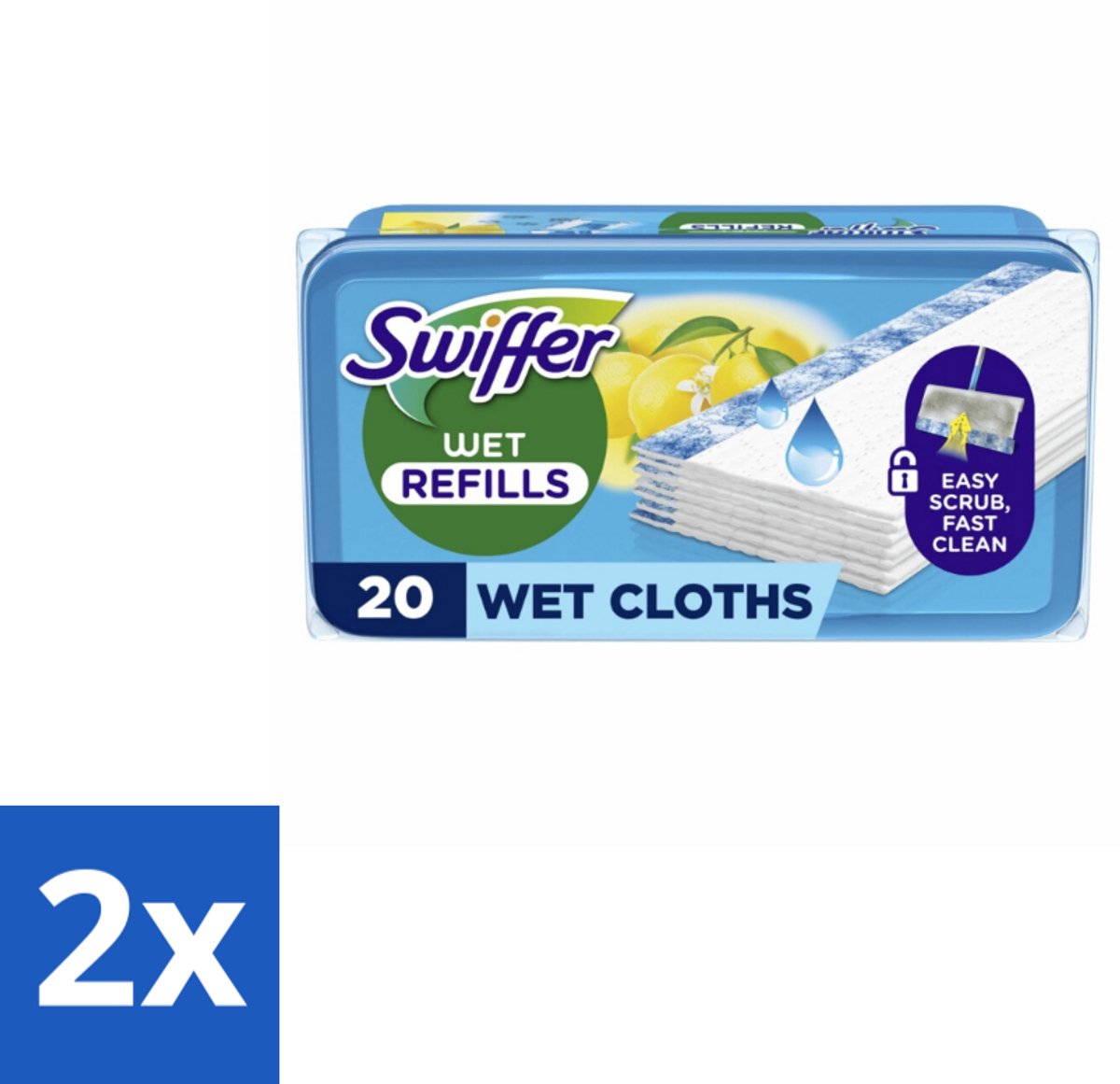 Swiffer - Vloerdoekjes – Citrus Fresh – 20 doekjes - Voordeelverpakking - 2 stuks