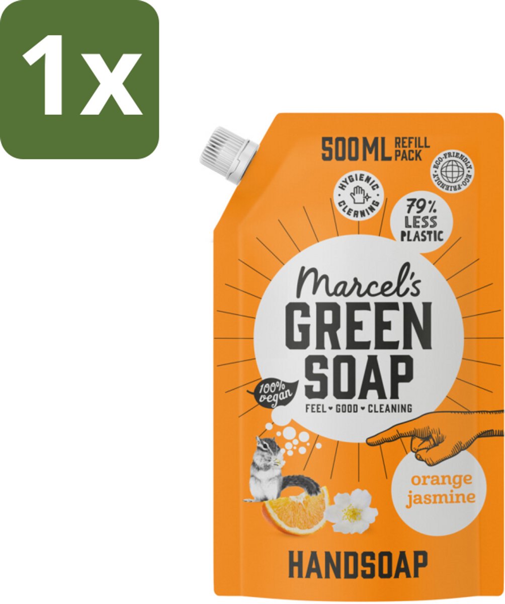 Marcel’s Green Soap – Handzeep Navulling – Sinaasappel & Jasmijn – 500 ml - 1 stuk
