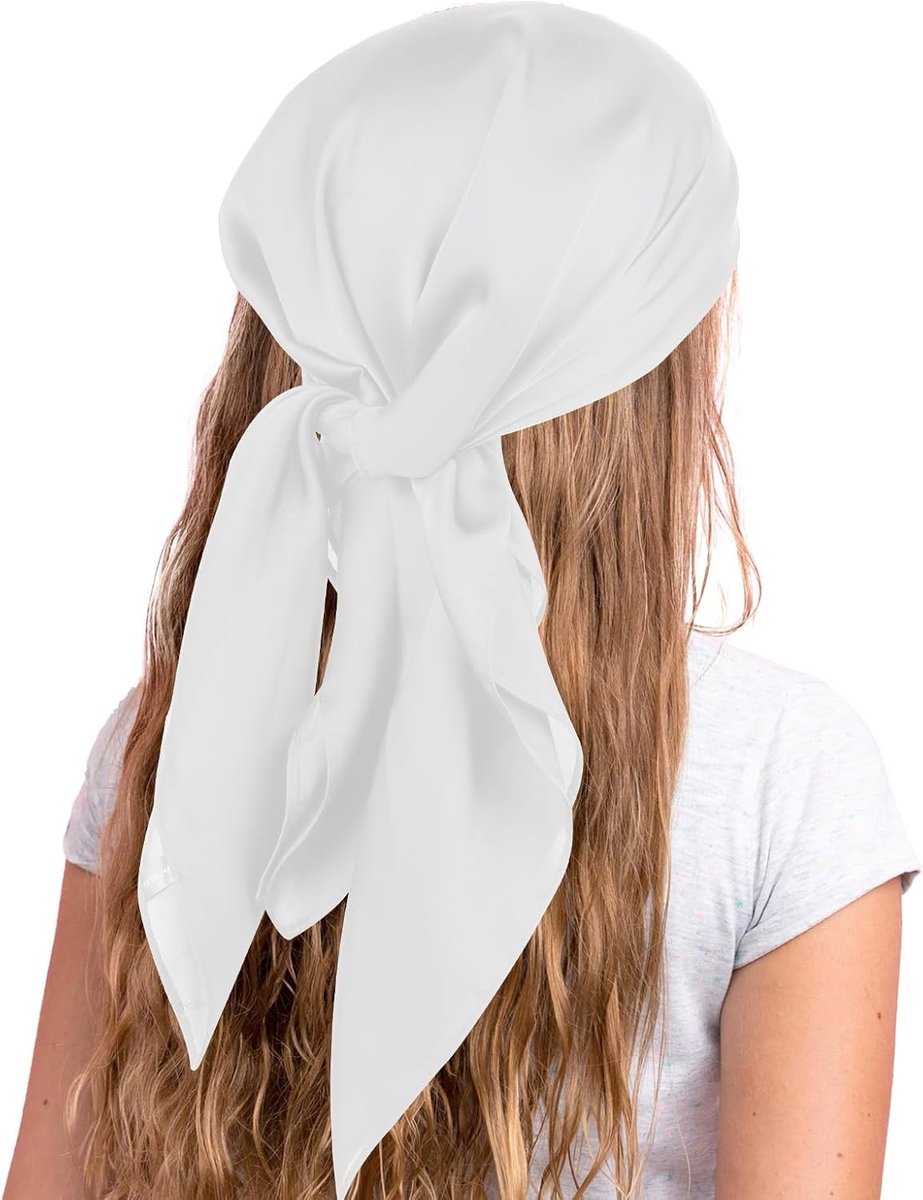 Elegante Satijnen Hoofddoek voor Vrouwen | Luxe Haar Sjaal | Vierkante Bandana en Haarwrap voor Slaap en Mode (60cm)