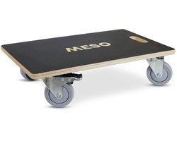 MESO Meubelroller - 350kg draagkracht - Rechthoekig - 2x Geremd - 575 x 350 mm - Rubber wiel - Meubelhondje - Meubellifter - Hondje voor verhuizen - Transporthulp - Transportroller - Transportdolly - Verhuistrolley - Meubeltransporter