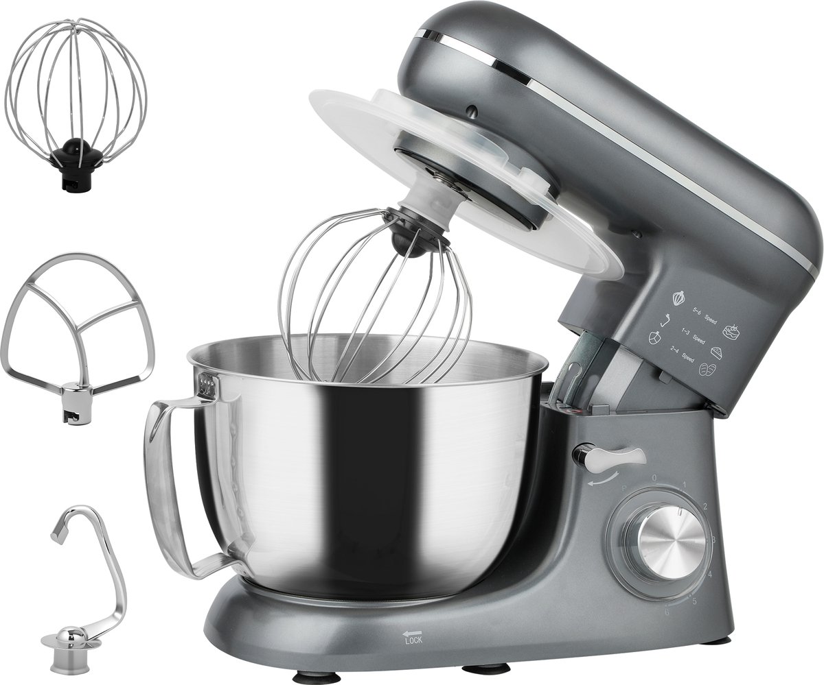 HOMCOM Mixerstandaard - Roestvrij staal - 35x22x29cm - Zilver