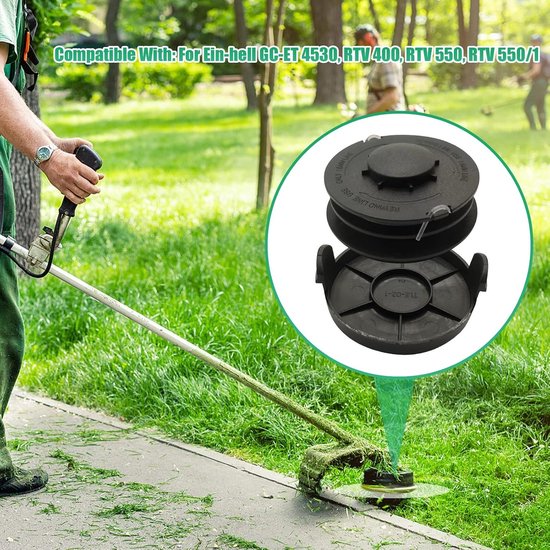 Vervangspoel voor GC-ET 4530 grastrimmer, 10 m lang, 2 mm diameter, geschikt voor diverse modellen — afbeelding 3