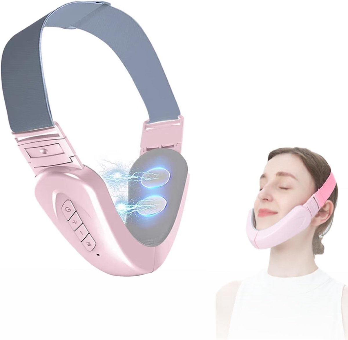 Effectieve Elektrische Gezichtsmassager voor Rimpelbestrijding en Huidverjonging - Roze Design