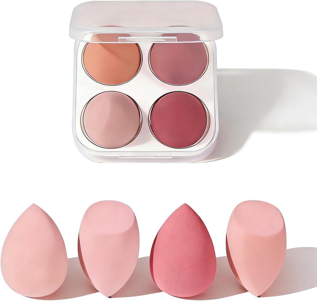 Set van 4 Make-up Sponzen voor een Vlekkeloze Foundation Applicatie en Perfecte Blend
