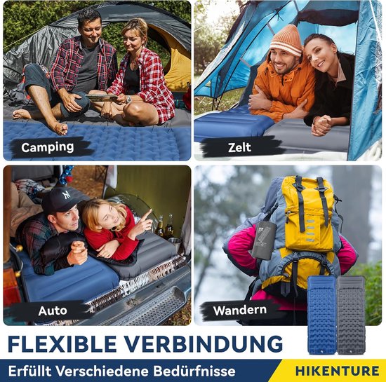 Zelfopblazende Slaapmat - Luchtbed Kamperen - Buiten Ontspannen - 13 cm Ultradik - 200 x 66 cm - Grijs — afbeelding 5