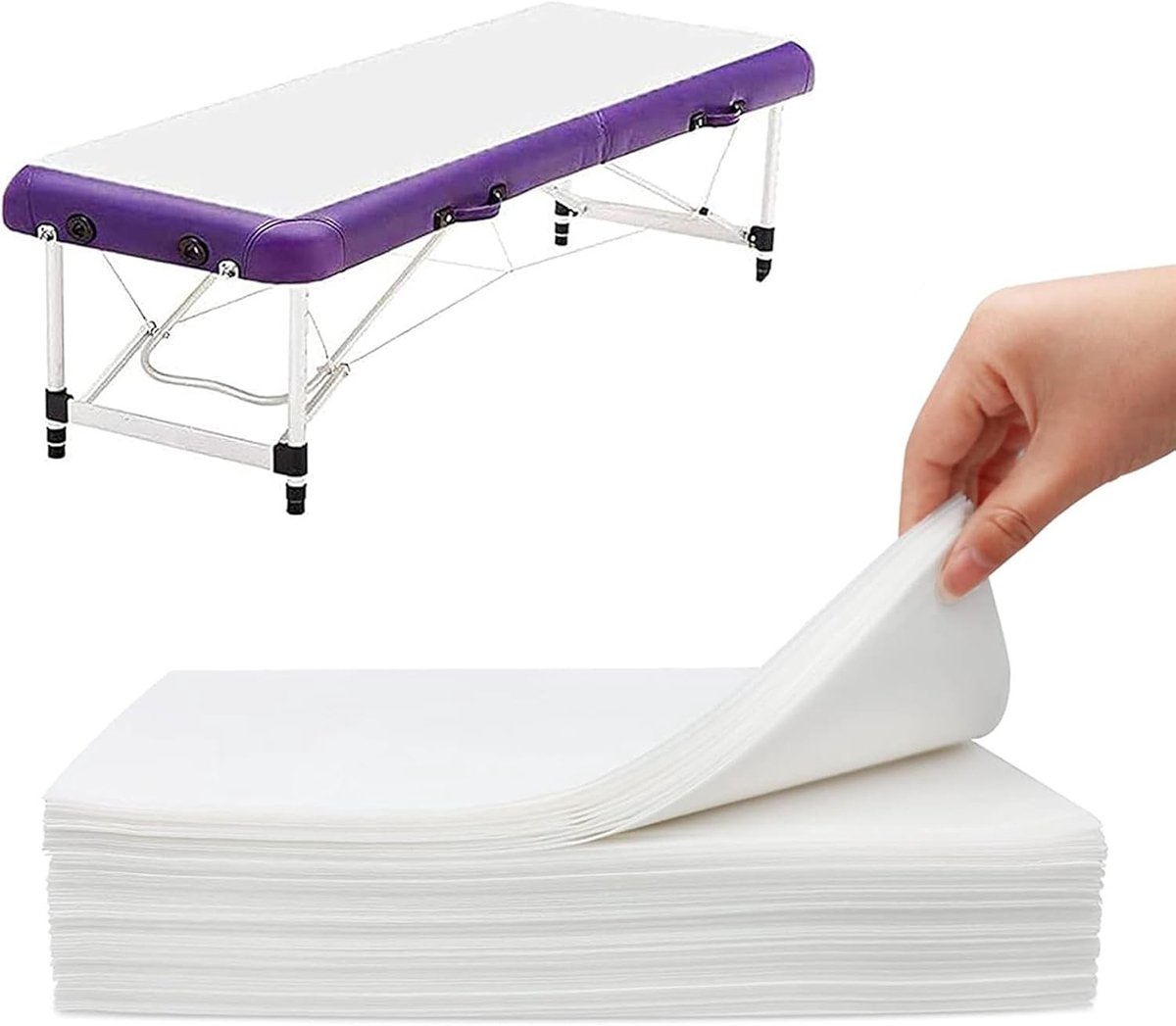 20 Stuks Wegwerp Massagebladen van Zacht Niet-Geweven Materiaal, Waterdicht en Oliebestendig, Ideaal voor Schoonheidssalons, Spa's en Massages, Afmeting 70x170cm