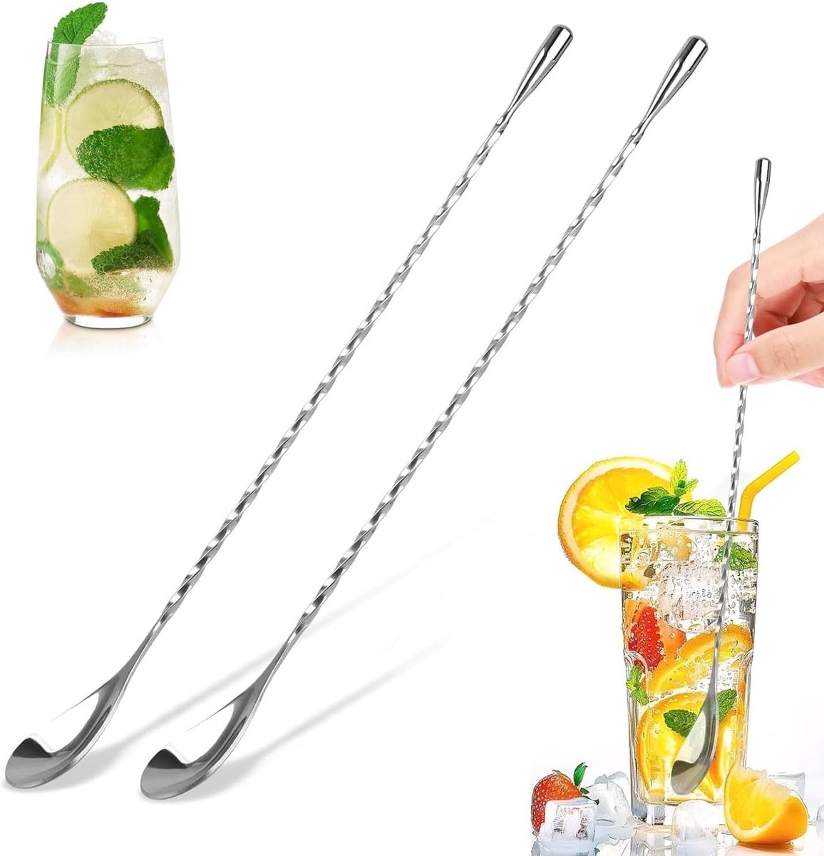 Barlepel - Zilver - 30,5 cm - Roestvrij Staal - Voor Cocktails en Dranken