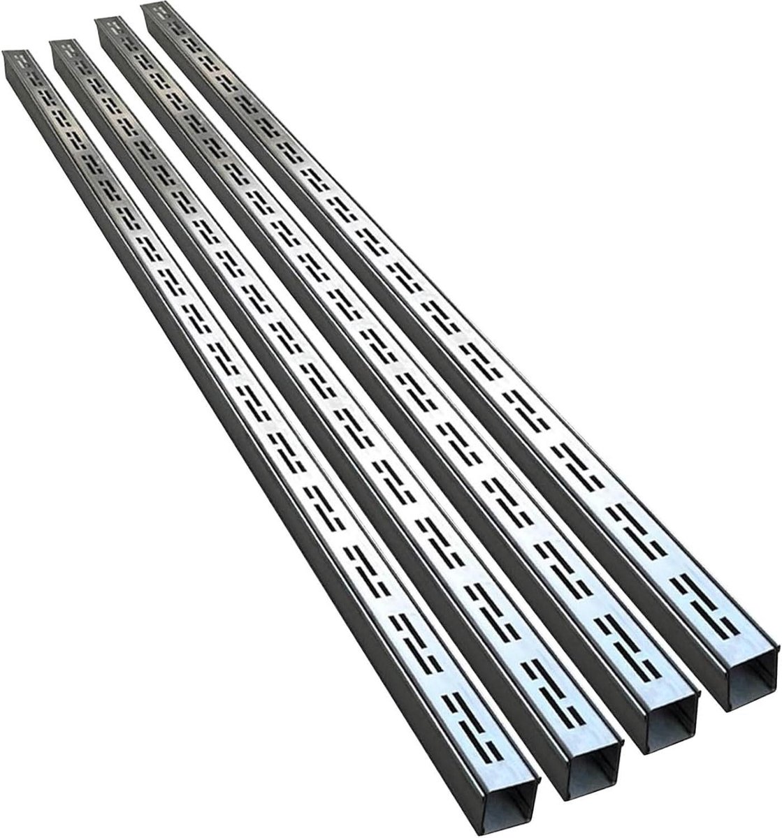 Drainagekit - Afvoergoot - Wateroverlast voorkomen - Flexibel en scheurvast - 4 stuks - Zilver
