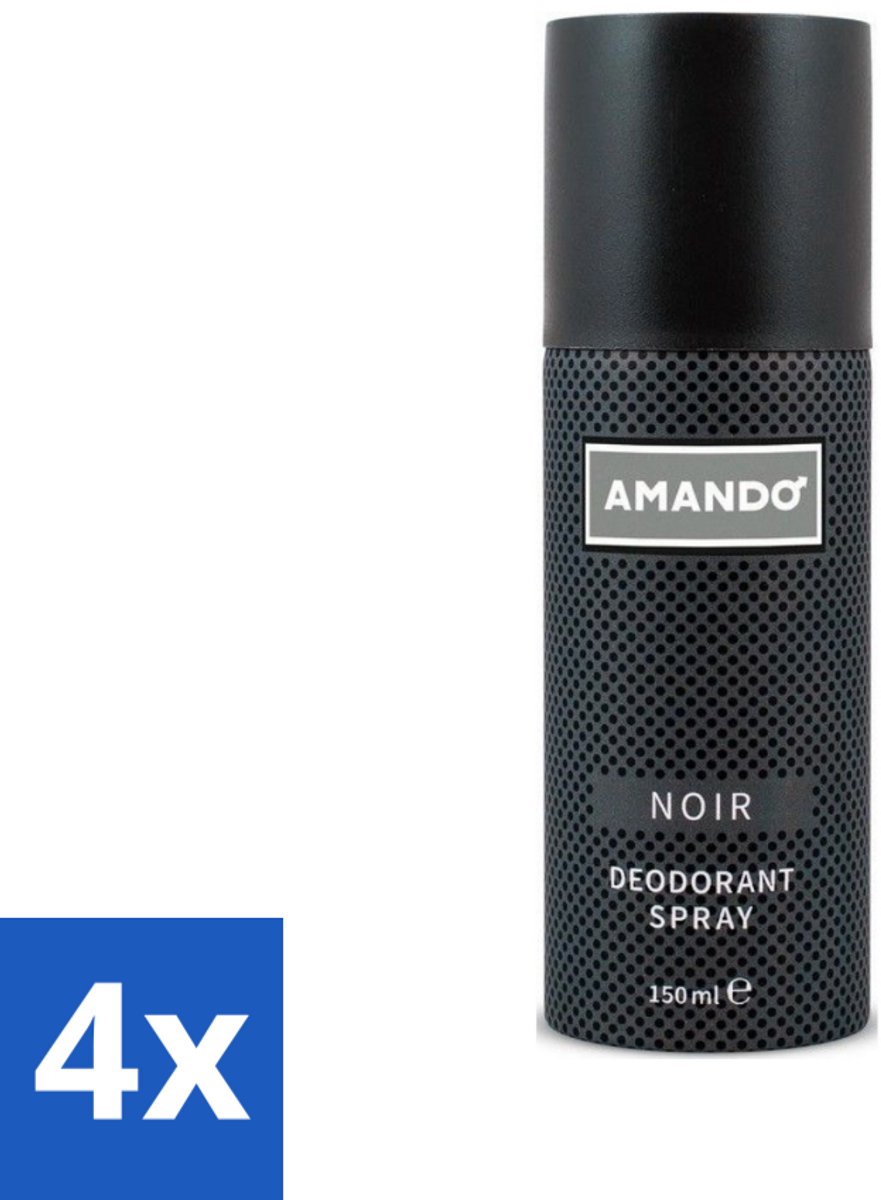 Amando - Noir - Deodorant - Spray - 150 ml - Voordeelverpakking - 4 stuks