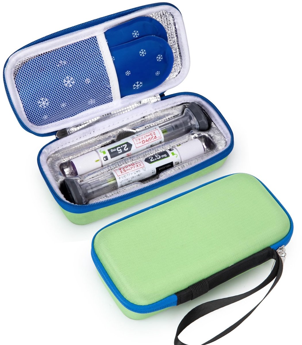 Solidchoice - Insuline Koel Case met 2 Koelelementen in Marmer Groen