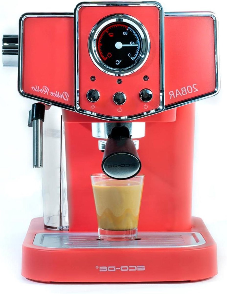 Espressomachine - Koffiezetapparaat - Thuis Koffie Zetten - 20 Bar Druk - 1.5 liter - Rood