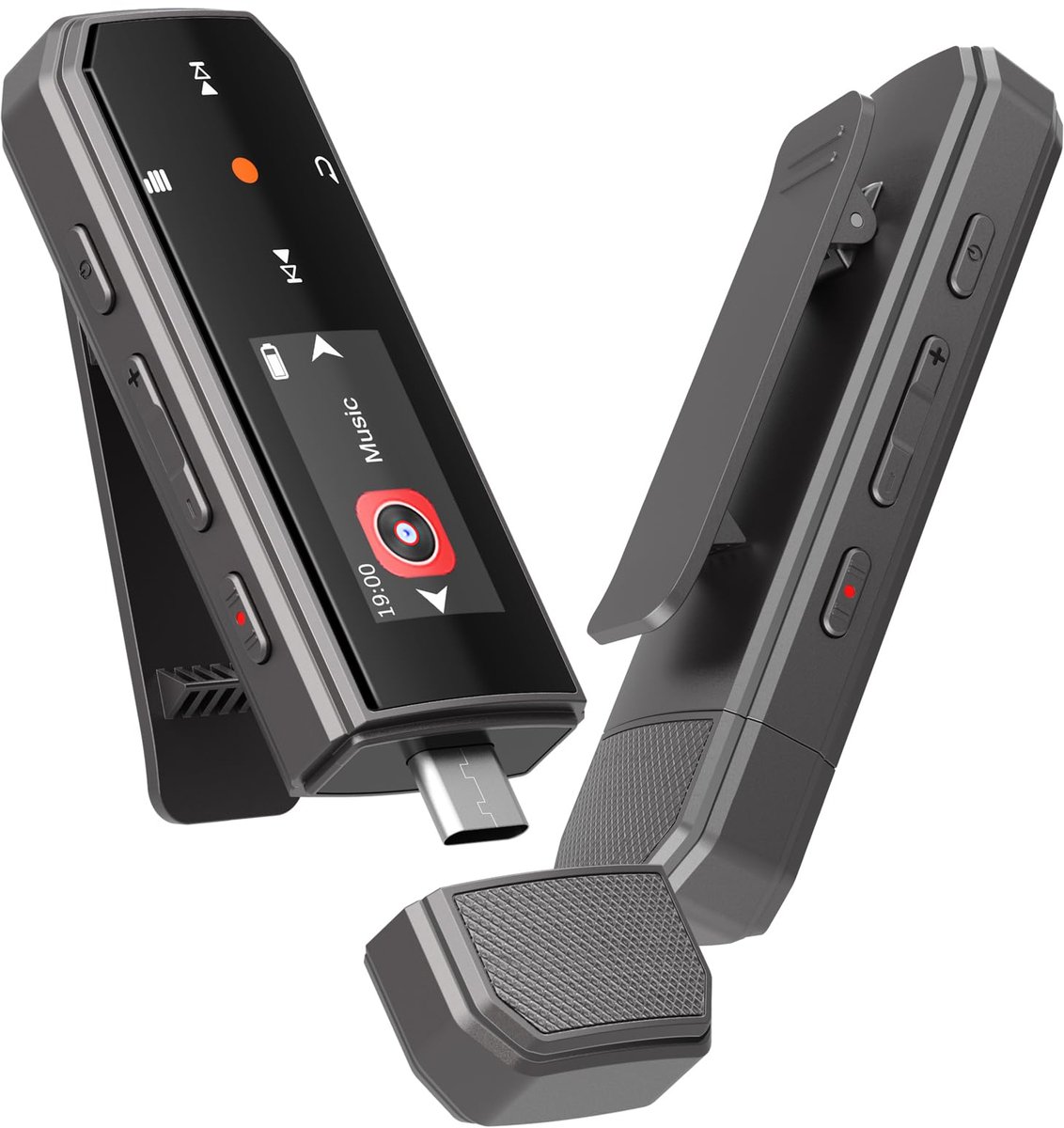 Solidchoice- MP3-Speler 64 GB - Draagbare Bluetooth 5.3 - Type-C Muziekspeler - FM-Radio - Clip - Opname met Eén Klik