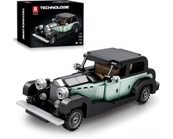 Reobrix 811 Retro auto bouwset | City speed champions adventure modelbouw | Technische educatief speelgoed volwassenen & kinderen | DIY Retro auto decoratie geschikt voor lego | Bouwdoos met 249 bouwstenen