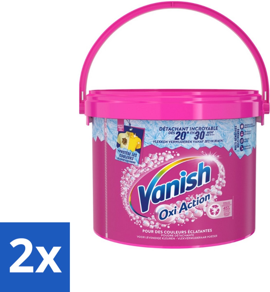 2 x Vanish Oxi Action - Vlekkenverwijderaar Poeder - Levendige Kleuren - Gekleurde Was - 2.7 Kg - Vlekkenverwijderaar - Wasverzachter - Kleurbescherming - Wasmiddel - Waspoeder
