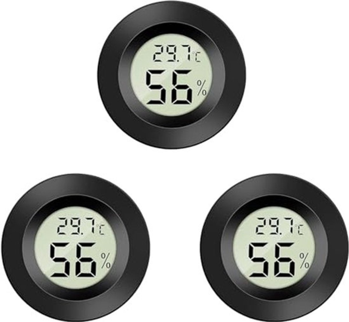 Mini Hygrometer en Thermometer Set voor Binnen - Nauwkeurige Metingen van Luchtvochtigheid en Temperatuur - Geschikt voor Kassen, Babykamers en Huizen