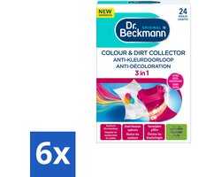 6 x Dr. Beckmann - Anti-Kleur Doorloopdoekjes - Kleurbescherming - Witte en Gekleurde Was - 24 Doekjes - Kleurbescherming - Kleurdoorloop - Wasdoekjes - Wasmiddelen - Wastips
