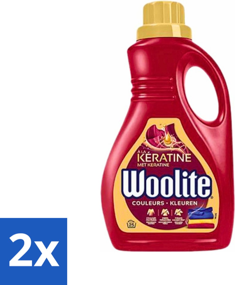 2 x Woolite Color - Vloeibaar Wasmiddel - Met Keratine - Gekleurde Was - 25 Wasbeurten - 1,5L - Wasmiddel Voor Gekleurde Kleding - Wasmiddel Met Keratine - Kleurbehoud - Wasmiddel Voor Delicate Kleding - Vloeibaar Wasmiddel