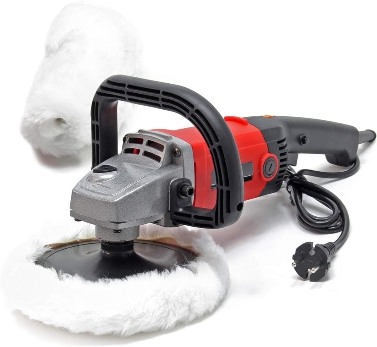 Klarven® Polijstmachine Auto - Krachtige 1200 W Motor, 6 Snelheidsstanden - Inclusief 2 Polijstpads - Rood B 18 x D 14 x H 48 cm