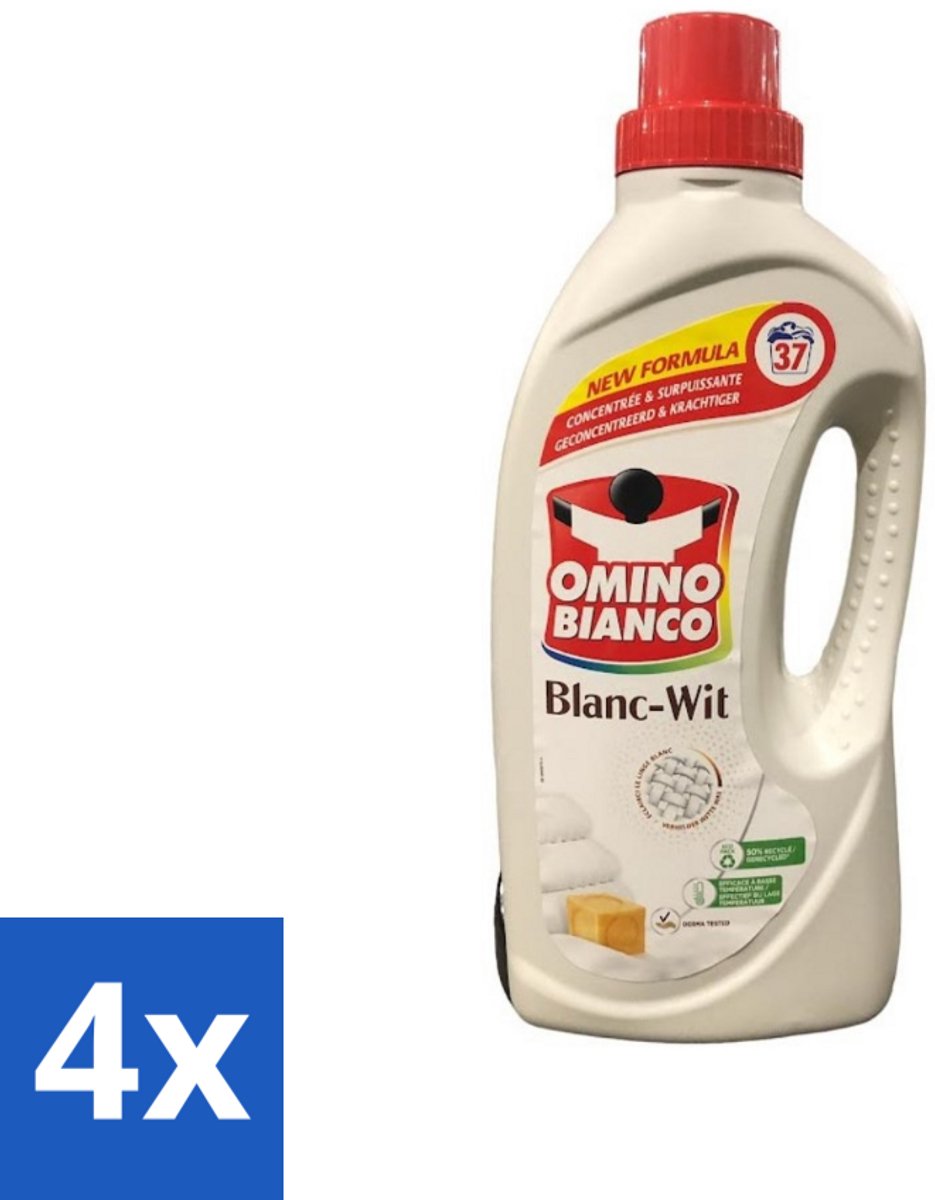 Omino Bianco - Wasmiddel - Geconcentreerd & Krachtig - Witte Was - 37 Wasbeurten - Voordeelverpakking - 4 stuks