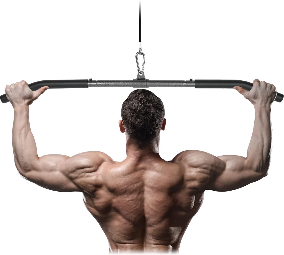 Lat Pull Down Bar, Afneembare Lat Pull Down Bevestiging met Swivel Joint Kabelmachine Bevestiging Lat Pull Down Bar - ShopVlot